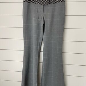 Gray Plaid Flare Trousers wide band design size 8